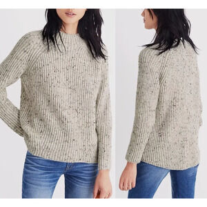 Madewell Elsmere Crewneck Knit Pullover Sweater XXS Wool Blend Donegal Womens